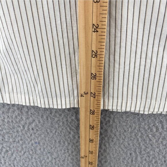 Chicos Shirt Womens 3 US Extra Large White Striped Button Up Collar Long Sleeves - Picture 8 of 9